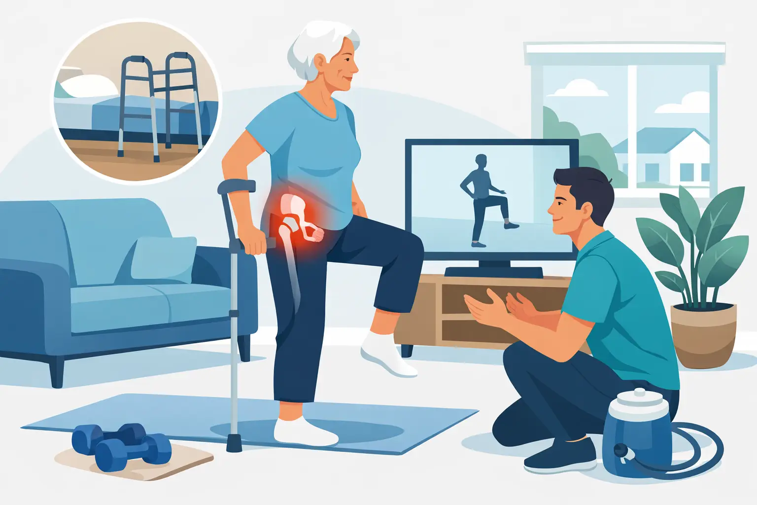 Rehabilitacija po operaciji kolka doma